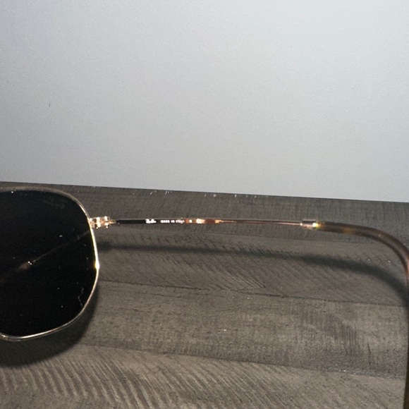 Ray-Ban Gold Frame Sunglasses with Black Lenses main image 5